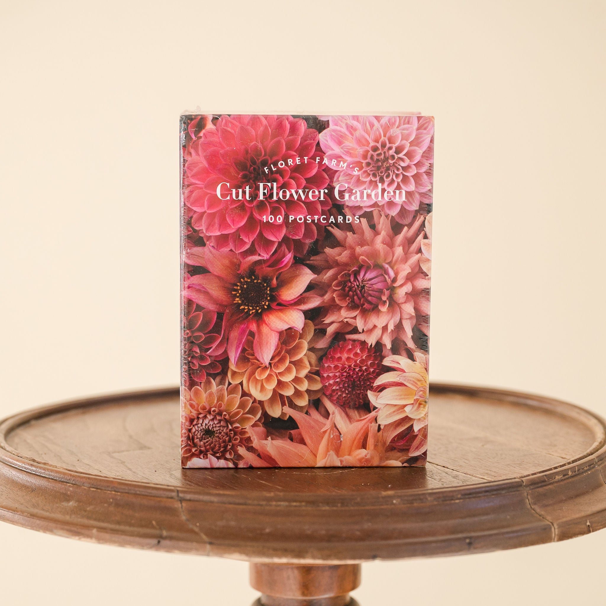 photo of Cut Flower Garden postcard dahlia covered box