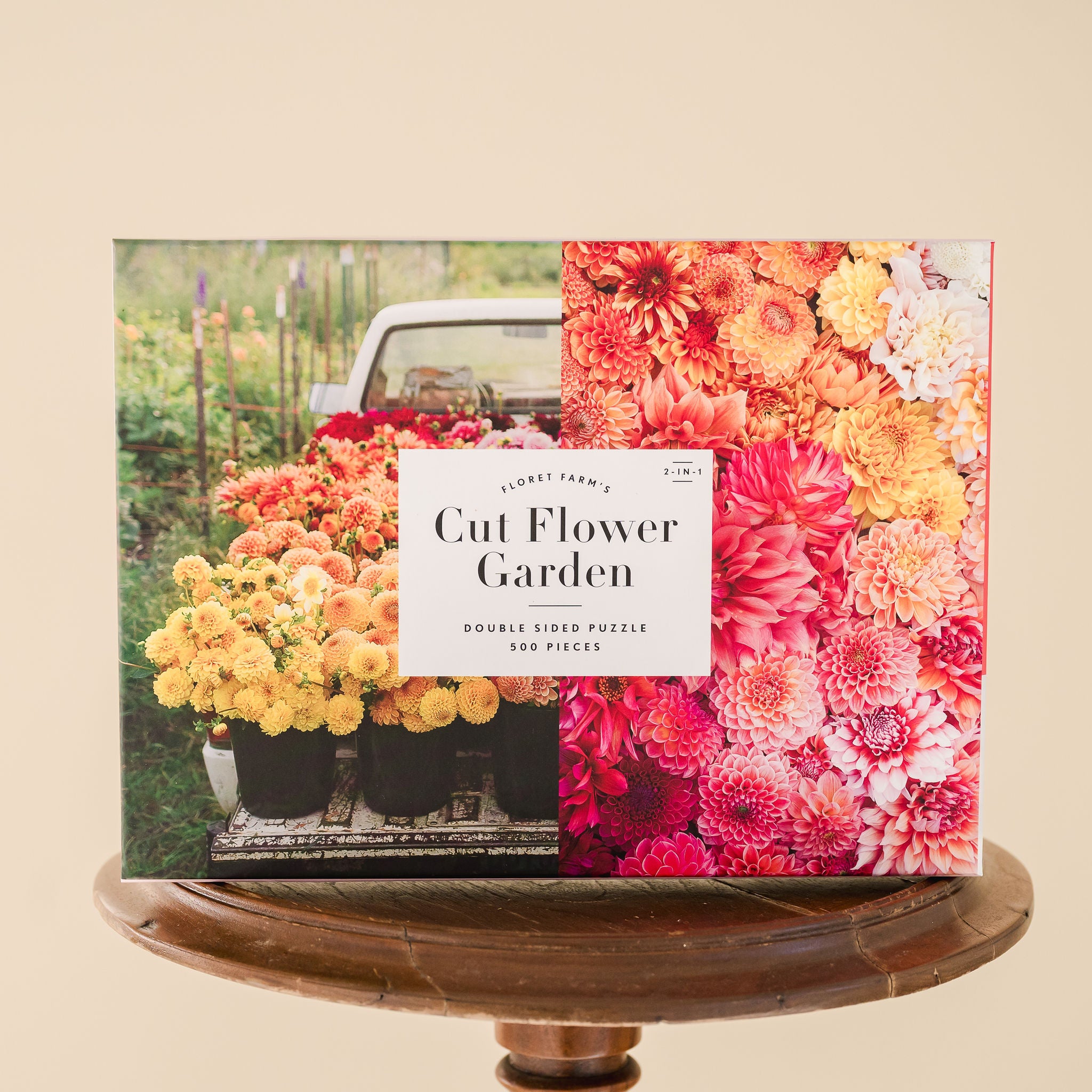 front Cut FLower Garden double sided puzzle box